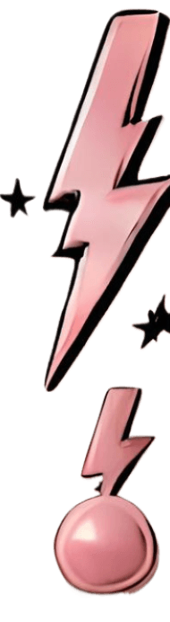 Elemento gráfico decorativo con rayos y estrellas en tono rosa metálico utilizado en el diseño web de Rocío Martín Micropigmentación y Estética