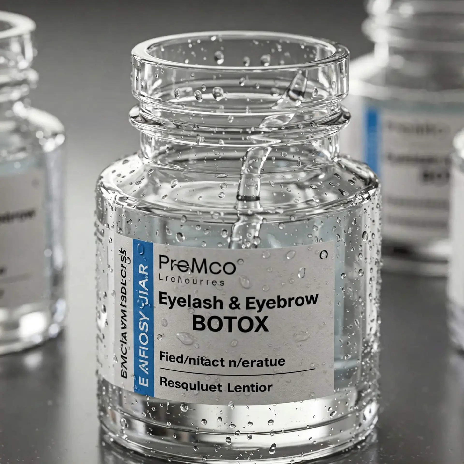 Bote de bótox Frasco de Botox para tratamiento de pestañas y cejas utilizado en Rocío Martín Micropigmentación y Estética Madrid