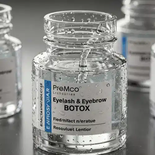 Frasco de Botox para tratamiento de pestañas y cejas utilizado en Rocío Martín Micropigmentación y Estética Madrid